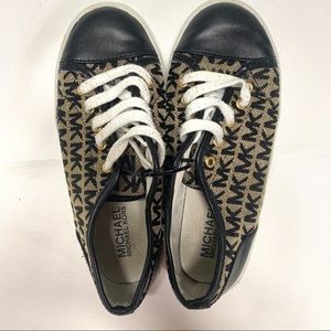 Michael Kors Black MK logo Sneakers White Shell 2